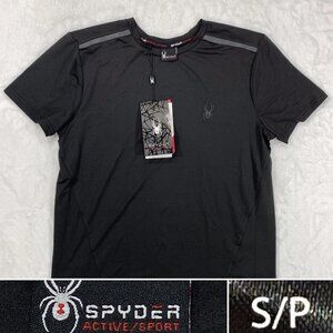 SPYDER Black T Shirt Mens Small Quick Dry Perforated Lightweight Short Sleeve